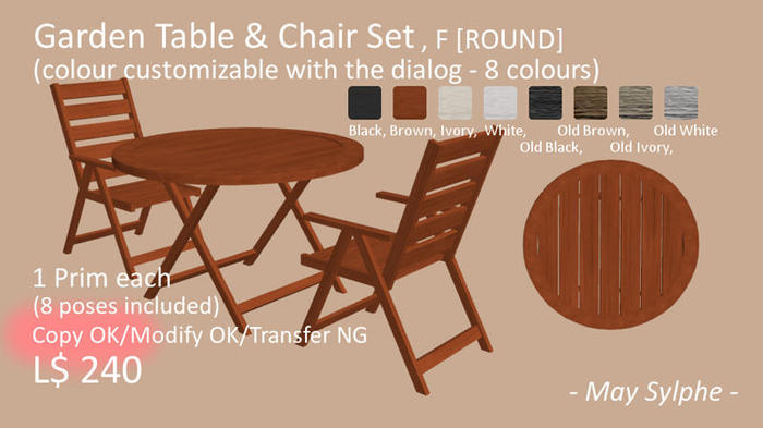 - May Sylphe - Garden Table & Chair Set ROUND