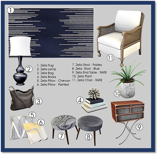 MudHoney Zelia Stool - Navy