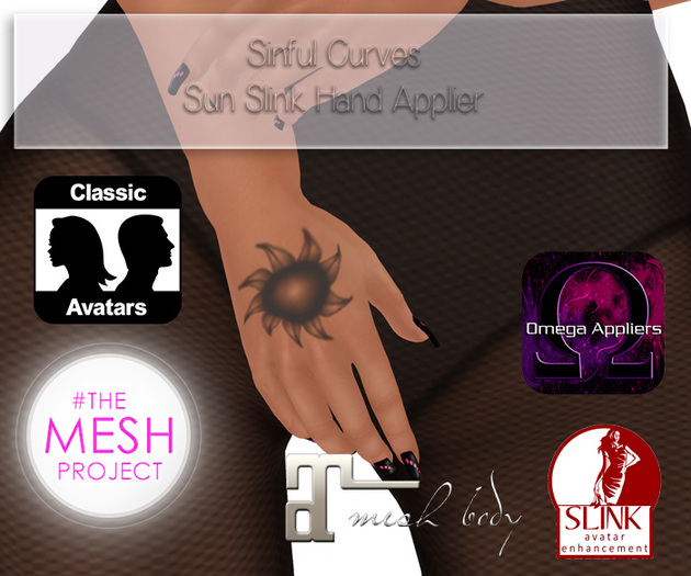 Avada~ Sun Hand Tattoo