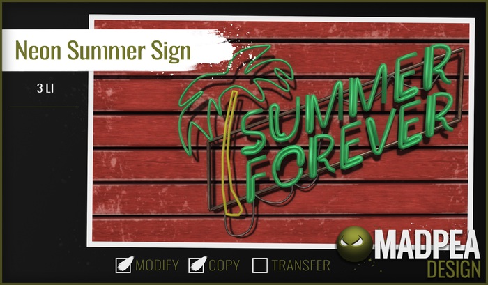 MadPea Neon Summer Sign