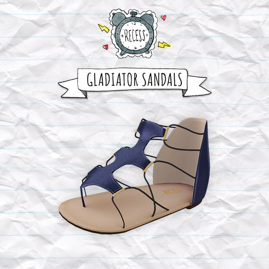 .{Recess}. - Gladiator Sandals Navy