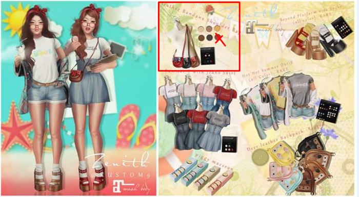 =Zenith=leather Bandana Shoulder Bag (red) -Rigged