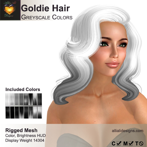 A&A Goldie Hair Greyscale Colors, boxed