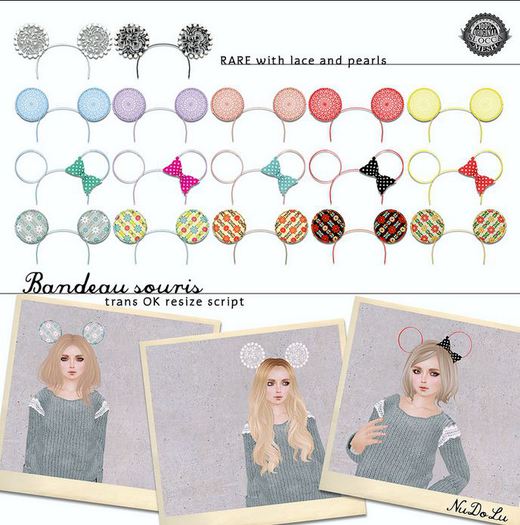 :NuDoLu: Bandeau souris - Garden ciel
