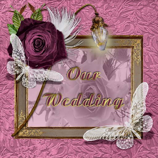 Boxed Pink Roses Wedding Photo Album