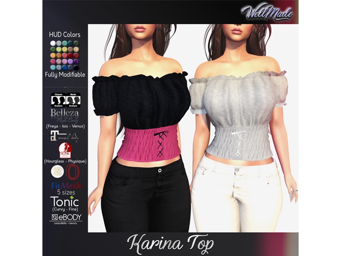 [WellMade] Karina Top - HUD Colors