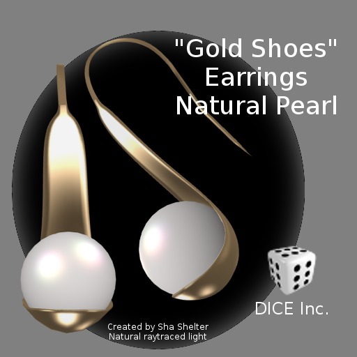 Earrings Gold Shoes with Natural Pearl (promo)