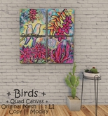 || When I'm Bored || Decor || 100% Mesh || Quad Canvas || - Birds
