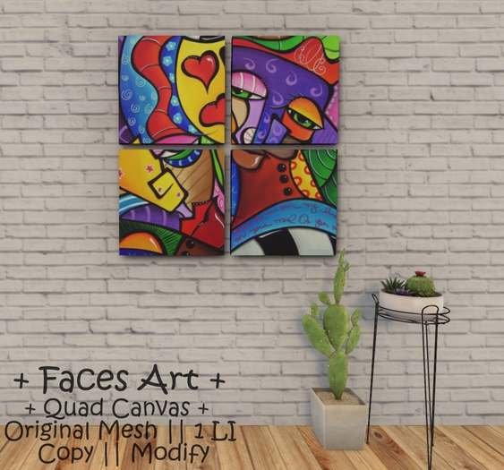 WIB - Quad Mesh Canvas - Faces Art