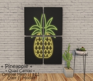 || When I'm Bored || Decor || 100% Mesh || Quad Canvas ||  Pineapple