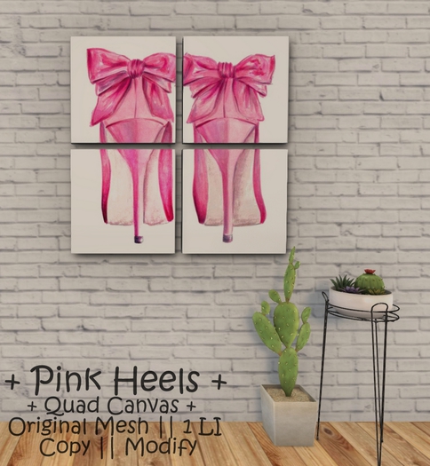 WIB - Quad Mesh Canvas - Pink Heels