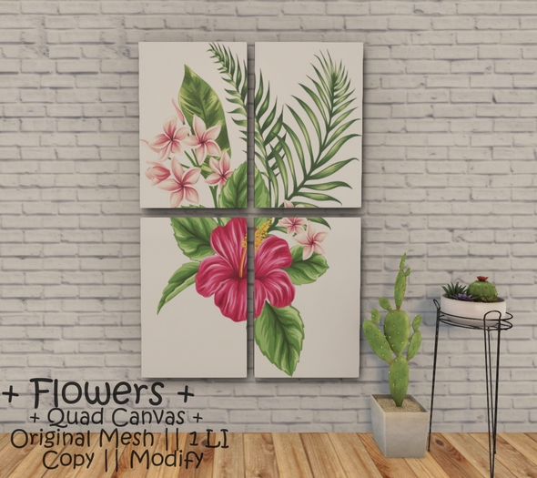 WIB - Quad Mesh Canvas - Flowers