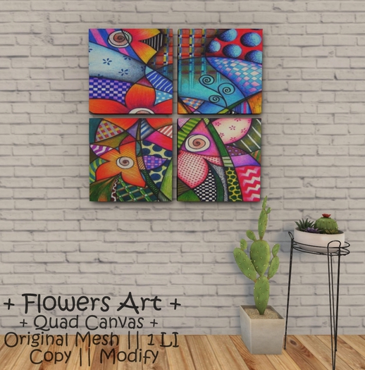 || When I'm Bored || Decor || 100% Mesh || Quad Canvas ||  Flowers Art