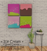 || When I'm Bored || Decor || 100% Mesh || Quad Canvas || Ice Cream 