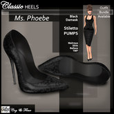 C&F Ms. Phoebe Stiletto Heels - Maitreya, Slink, Belleza, TMP - Black Damask