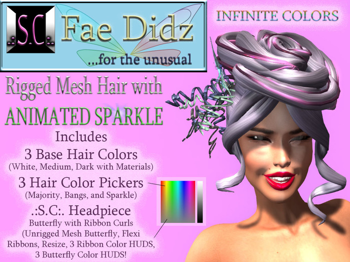.:S.C:. Fae Didz - Candy Bloomed Updo ALL Color HUDS