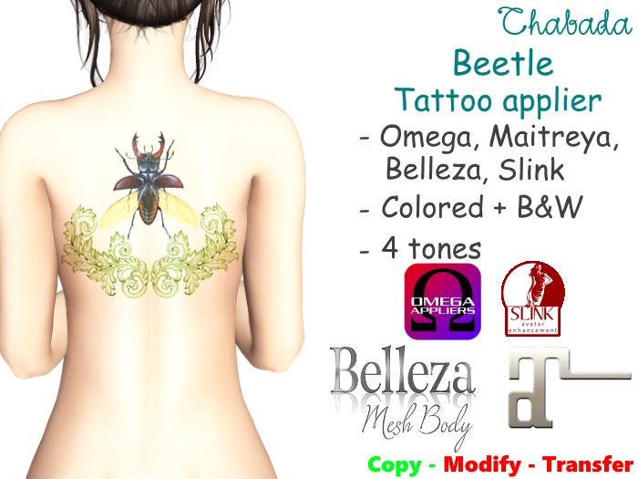 Chabada - Beetle, tattoo applier (back)