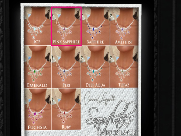 CB~Snowflake Necklace Gacha - Pink Sapphire