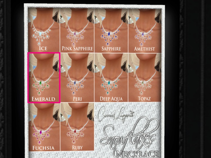 CB~Snowflake Necklace Gacha - Emerald