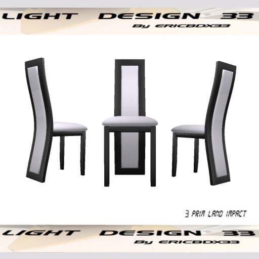 Dining Chair Mesh + Pose Sit 3Prims (Boxed)