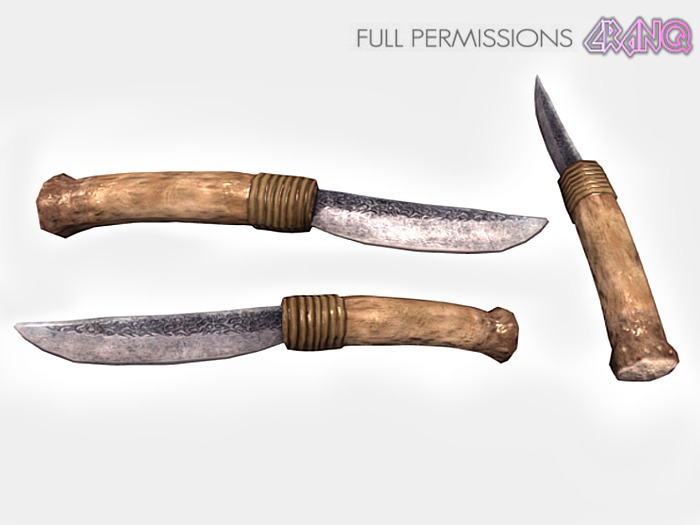 *CRAnQ* MESH Old Damascus Stag Knife (FULL PERM)