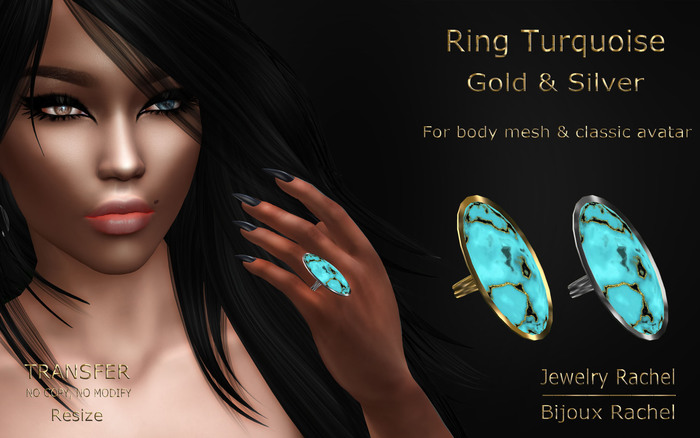 Ring Turquoise Gold & Silver rachela bag