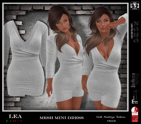 [NOHO] Lea V-Neck mini dress (fitmesh box) white