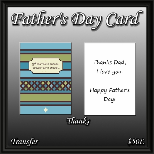 Father's Day Card - Thanks 