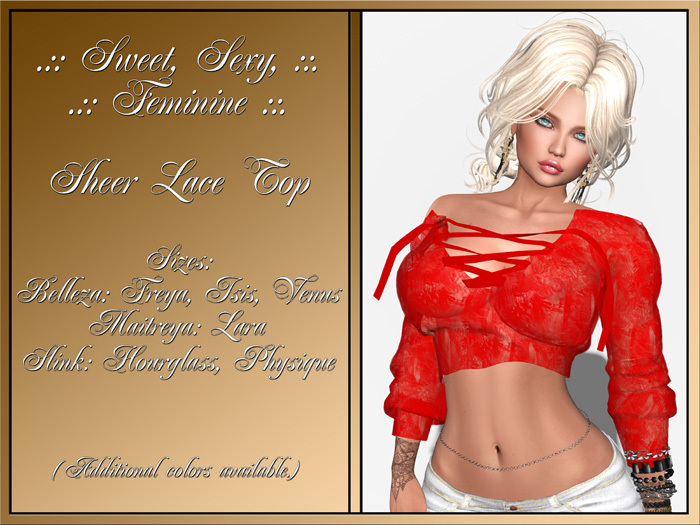Sweet 'n Sexy Top - Sheer Red Lace
