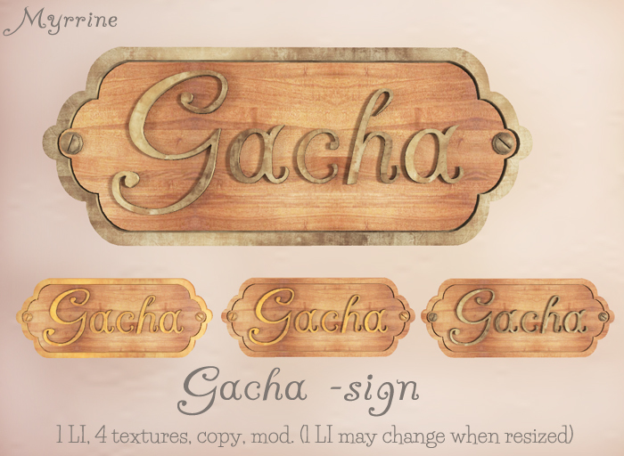 GACHA - store signs
