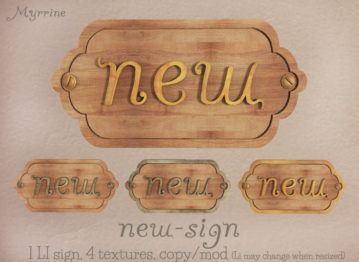 MYRRINE - NEW signs (Boxed)