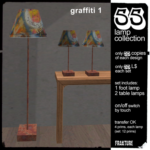 "55" Lamp Set - Graffiti 1
