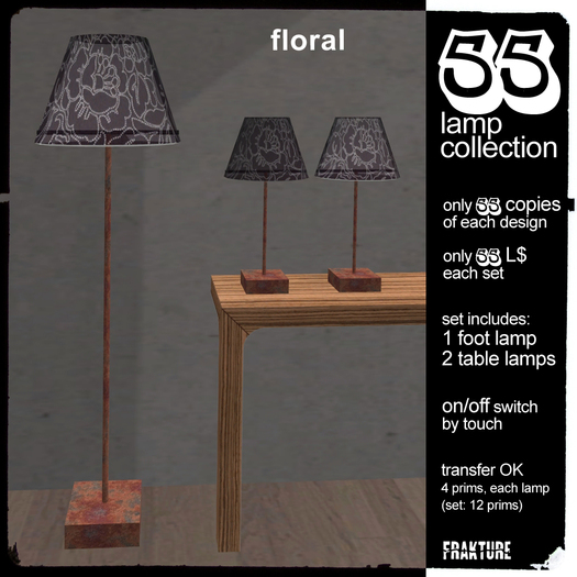 "55" Lamp Set - Floral