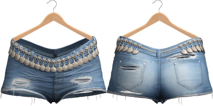 Blueberry - Kiki Shorts - Maitreya, Belleza (All), Slink Physique Hourglass - ( Mesh ) - Blue