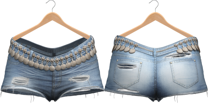 Blueberry - Kiki Shorts - Maitreya, Belleza (All), Slink Physique Hourglass - ( Mesh ) - Light Blue