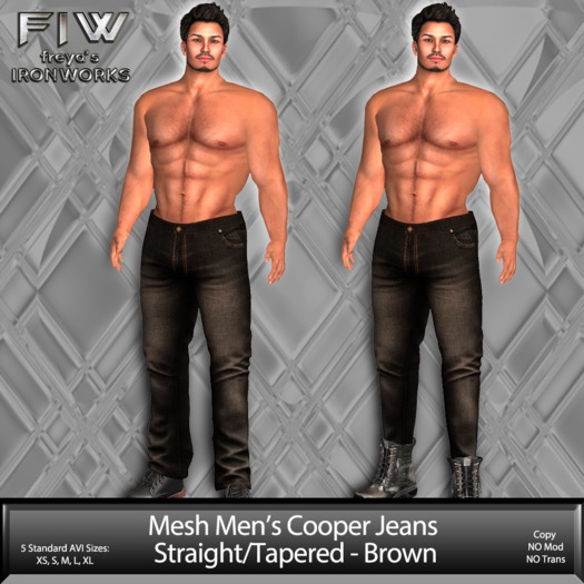 Mesh Mens Cooper Jeans - Brown