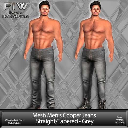 Mesh Mens Cooper Jeans - Grey