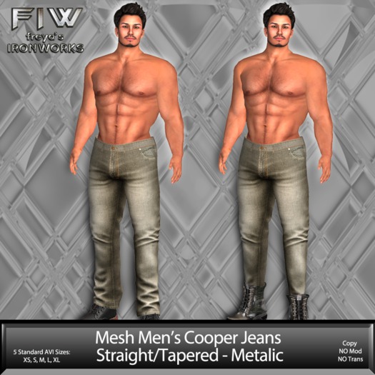 Mesh Mens Cooper Jeans - Metallic