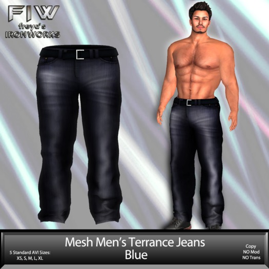 Mesh Mens Terrance Jeans - Blue