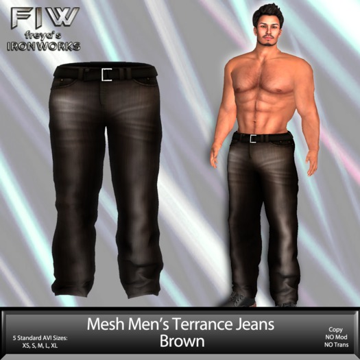 Mesh Mens Terrance Jeans - Brown