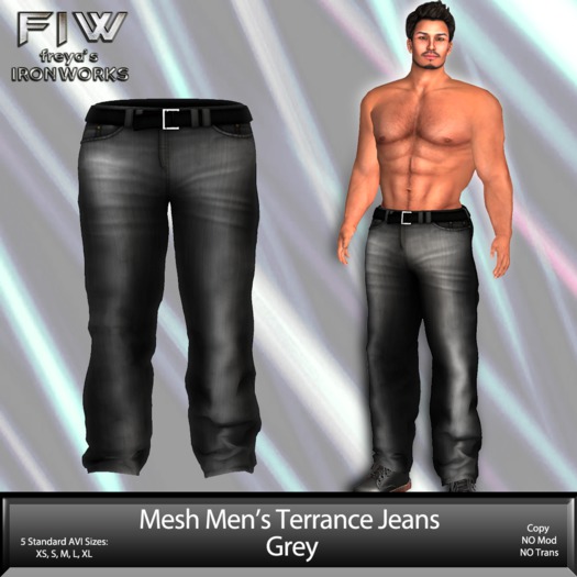 Mesh Mens Terrance Jeans - Grey
