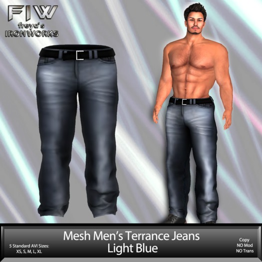 Mesh Mens Terrance Jeans - Light Blue