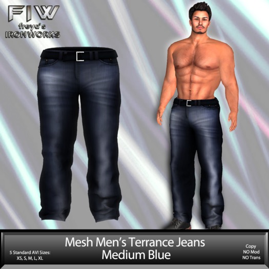 Mesh Mens Terrance Jeans - Medium Blue