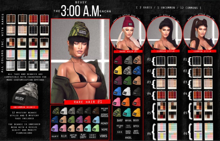 Beusy: Lotus Hairstyle #6 (3:00 A.M. Gacha Boxed) COMMON