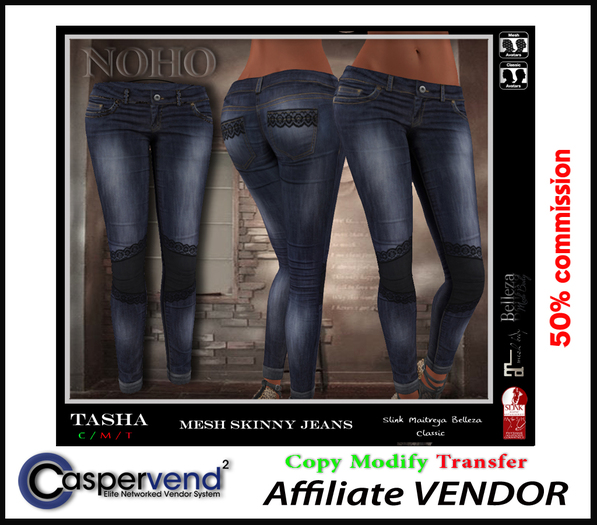 Affiliate Vendor [NOHO] - Tasha Jeans  black lace