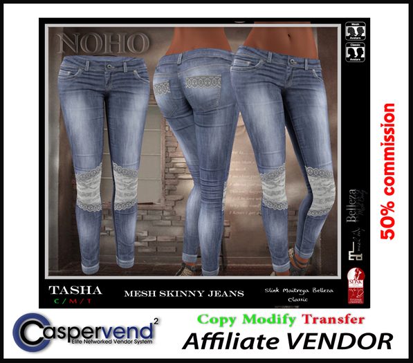 Affiliate Vendor [NOHO] - Tasha Jeans  blue lace