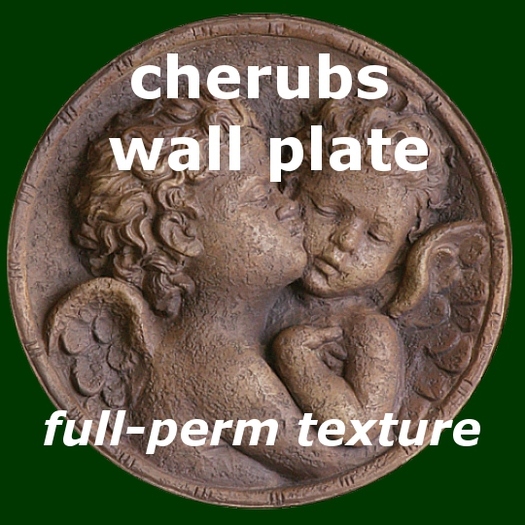 cherubs wall plate - texture