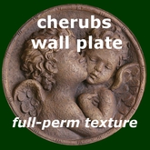 cherubs wall plate - texture