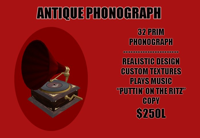 antique phonograph *RRR*