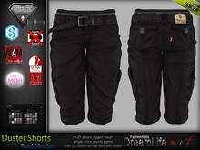 Duster Male Mens Black Shorts Jeans Pants - Mesh - TMP, Adam, Slink, Aesthetic, Signature, Belleza Jake - FashionNatic